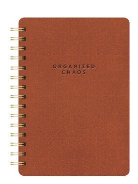 Studio Oh! Organized Chaos Agatha Notebook Cinnamon Brown Spiral Journal NEW